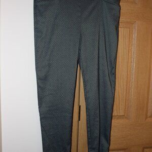 Chico'a Slacks size 3 R US 16 R Black/Blue Herringbone